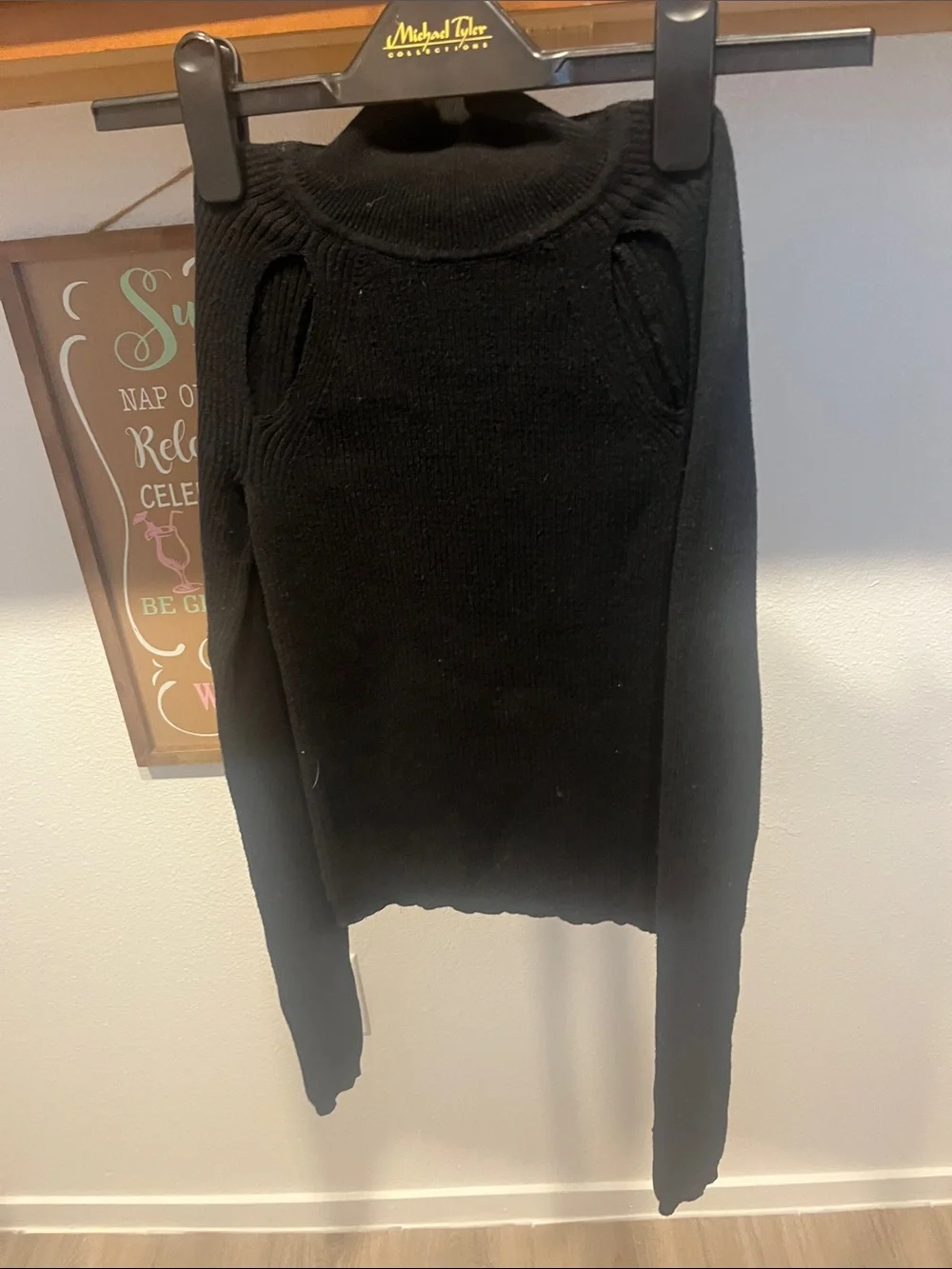 wild fable Black Ribbed Cutout Long Sleeve Top - Picture 6 of 6
